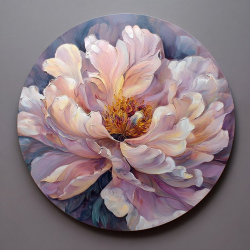 تابلو نقاشی دکوراتیو گل پیونی با رنگ روغن